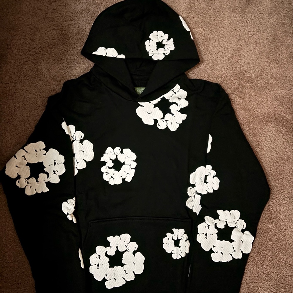 denim tears hoodie Black